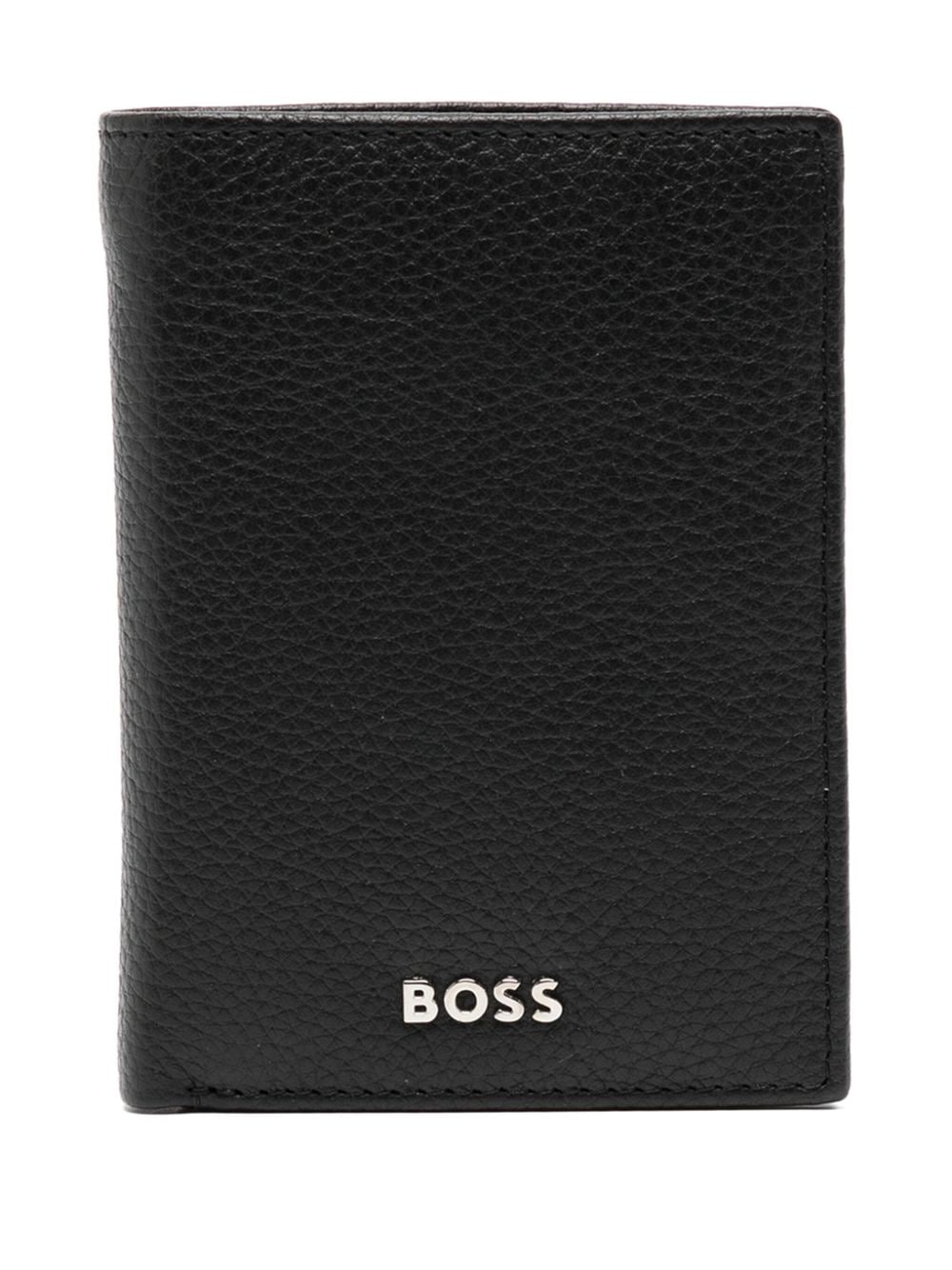 BOSS logo-plaque leather wallet