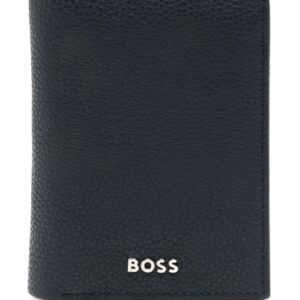 BOSS logo-plaque leather wallet