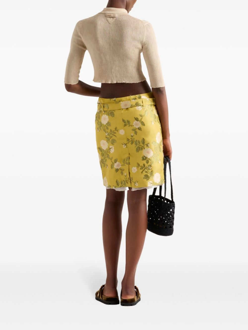 Prada jacquard floral skirt - Image 3