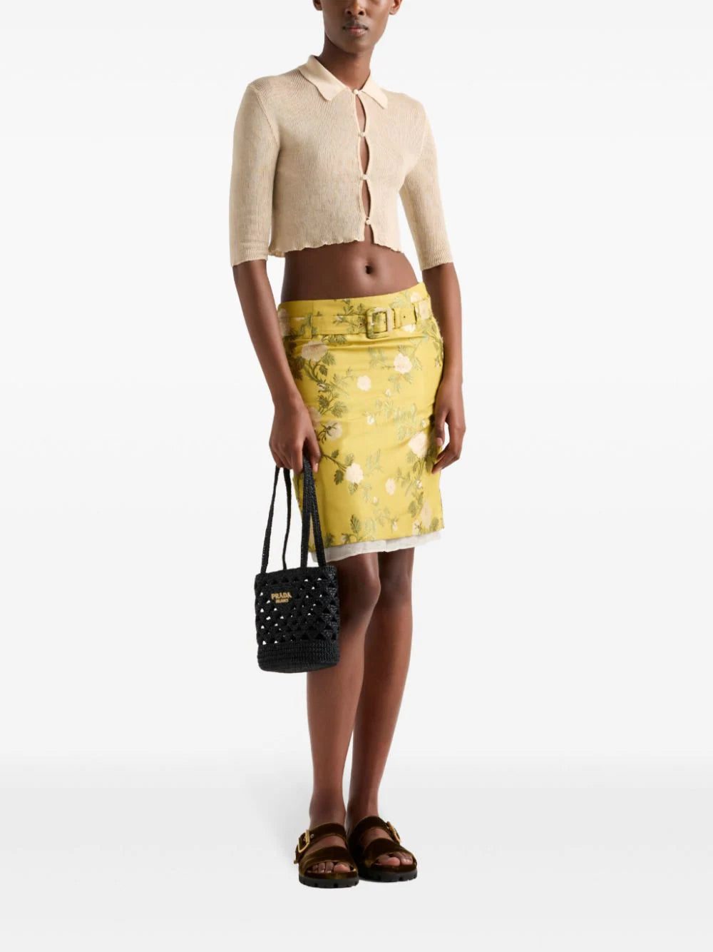 Prada jacquard floral skirt - Image 2