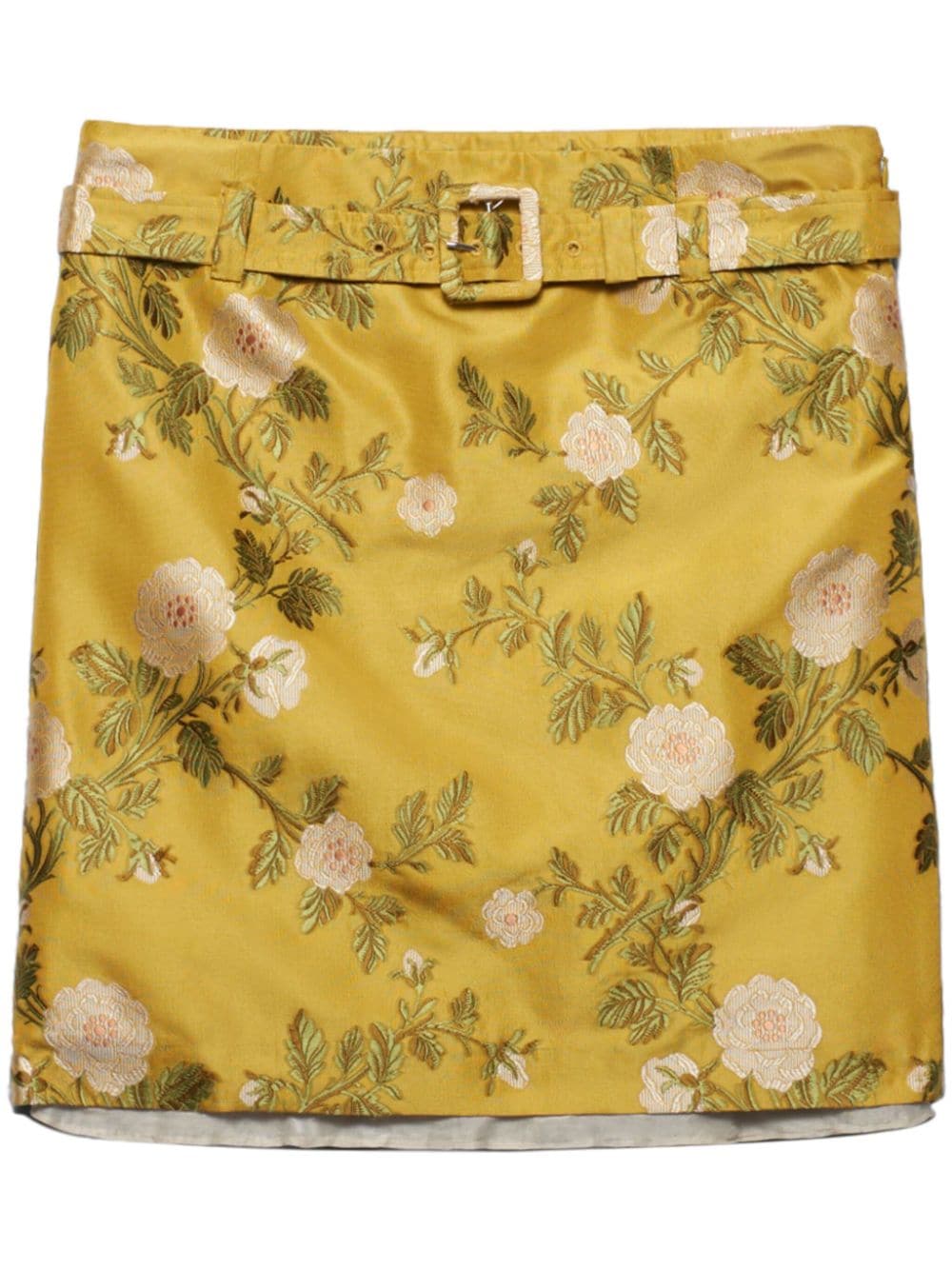 Prada jacquard floral skirt