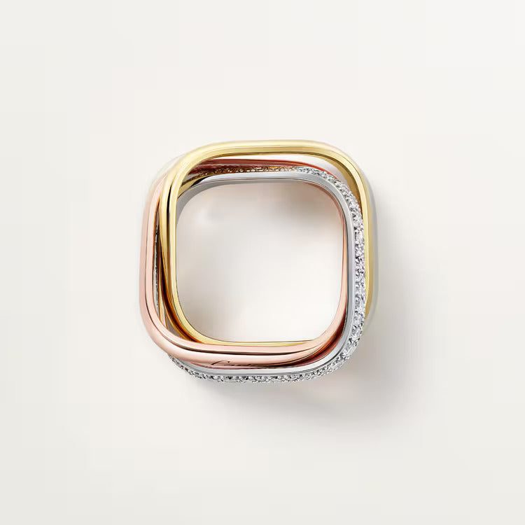 Cartier Trinity ring, cushion-shaped, medium model, half-paved - Image 2