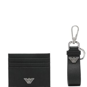 Emporio Armani logo-plaque leather wallet set