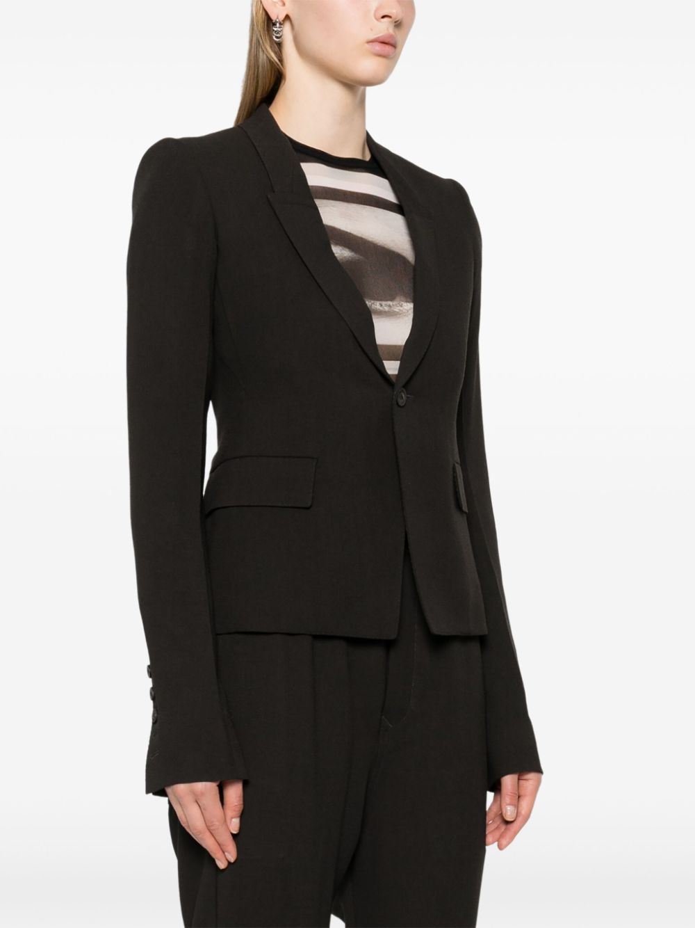 Rick Owens 60CM Soft virgin wool blazer - Image 3