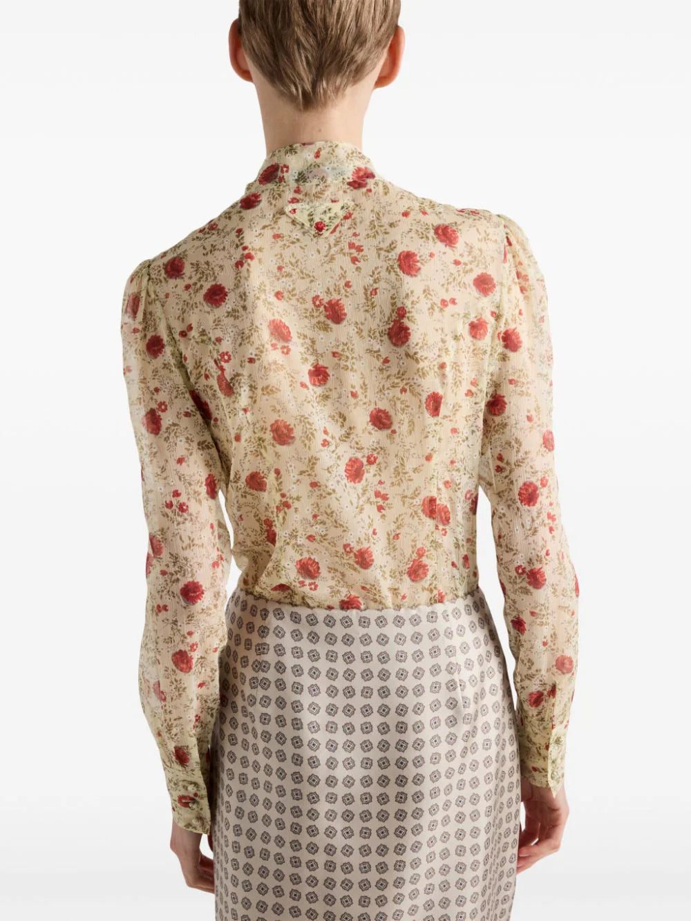 Prada floral print silk shirt - Image 3