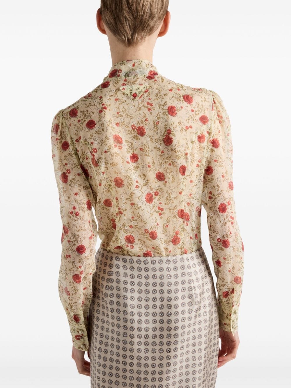Prada floral print silk shirt - Image 3