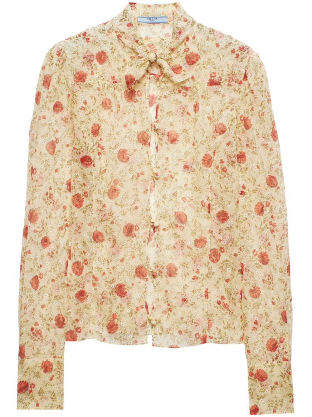 Prada floral print silk shirt