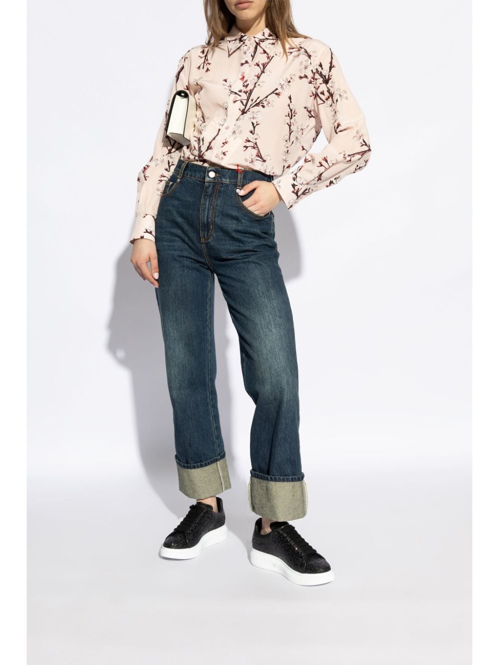 Alexander McQueen glitter-detailing leather sneakers - Image 3