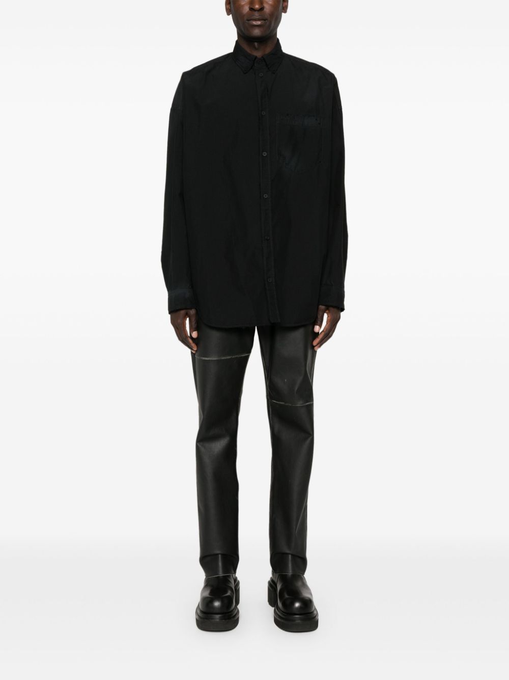 Balenciaga logo-embroidered ripstop shirt - Image 3