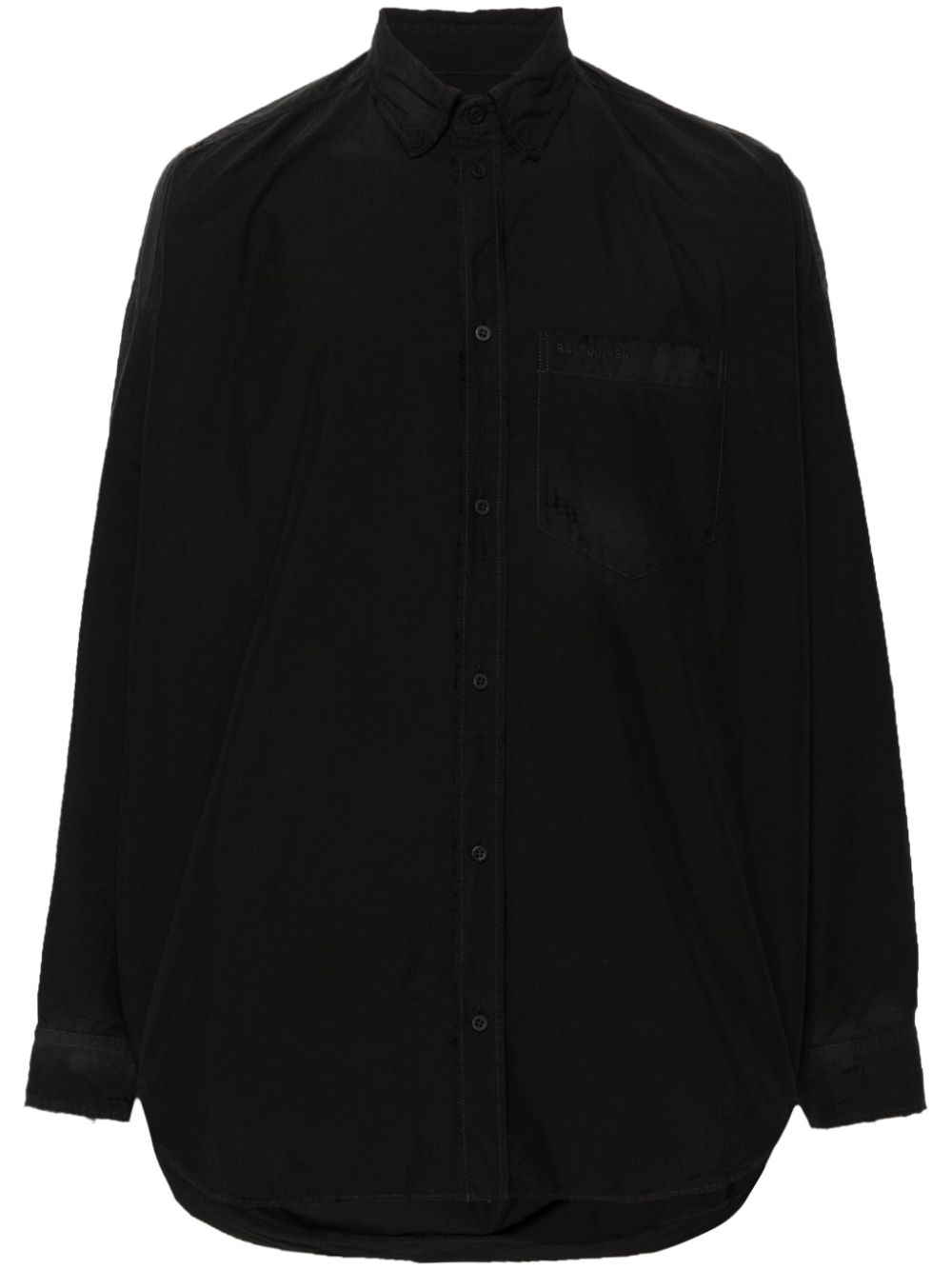 Balenciaga logo-embroidered ripstop shirt