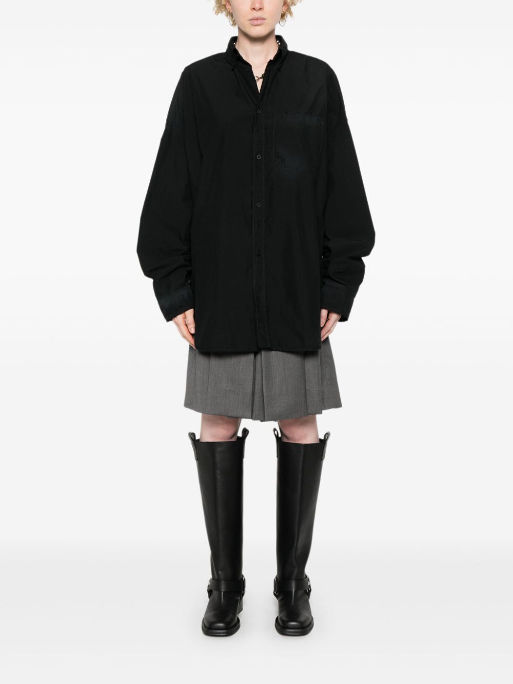 Balenciaga logo-embroidered ripstop shirt - Image 2