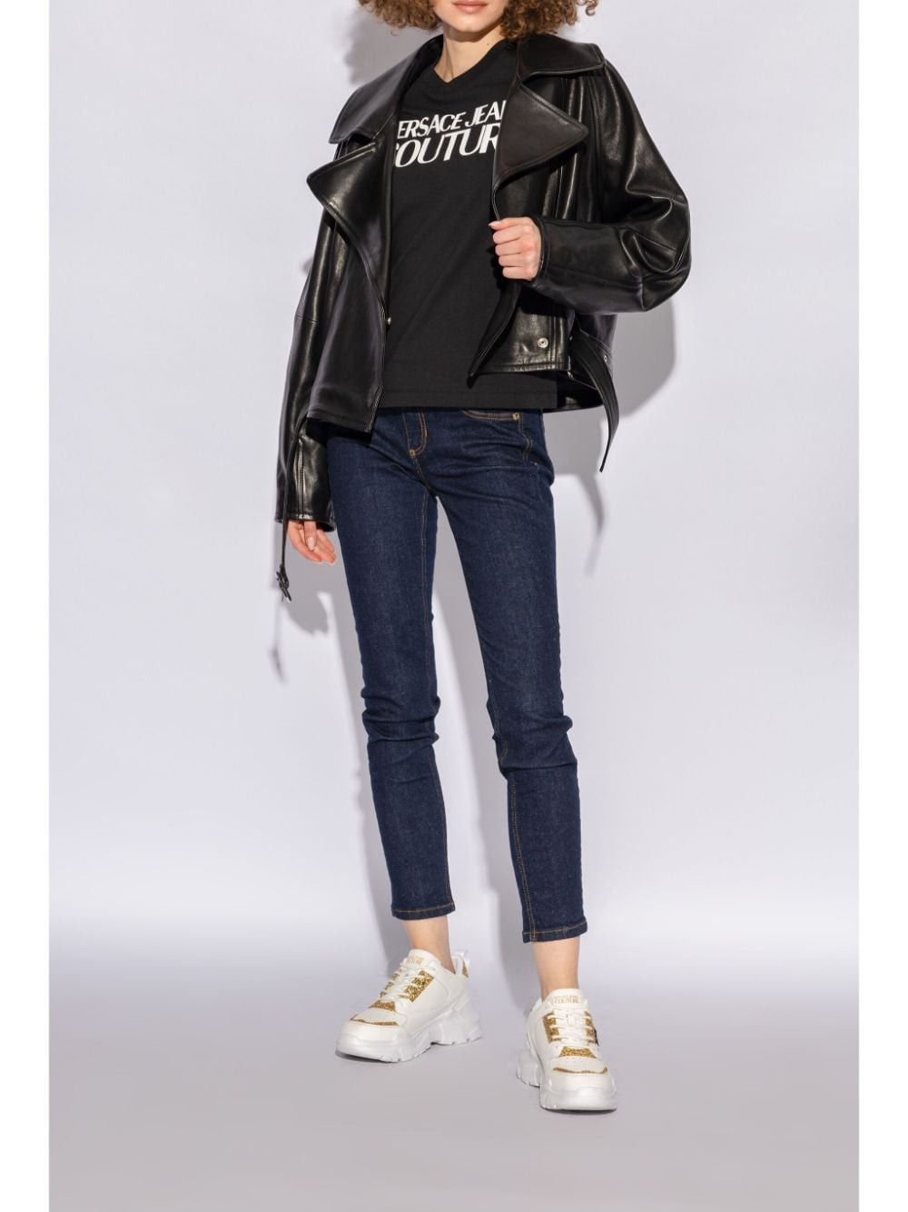 Versace Jeans Couture logo-patch glitter-detailing sneakers - Image 3