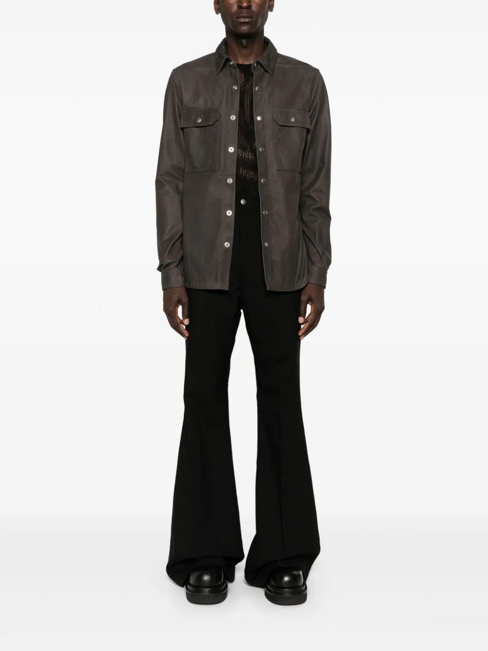 Rick Owens Outershirt leather shirt jacket - Image 2