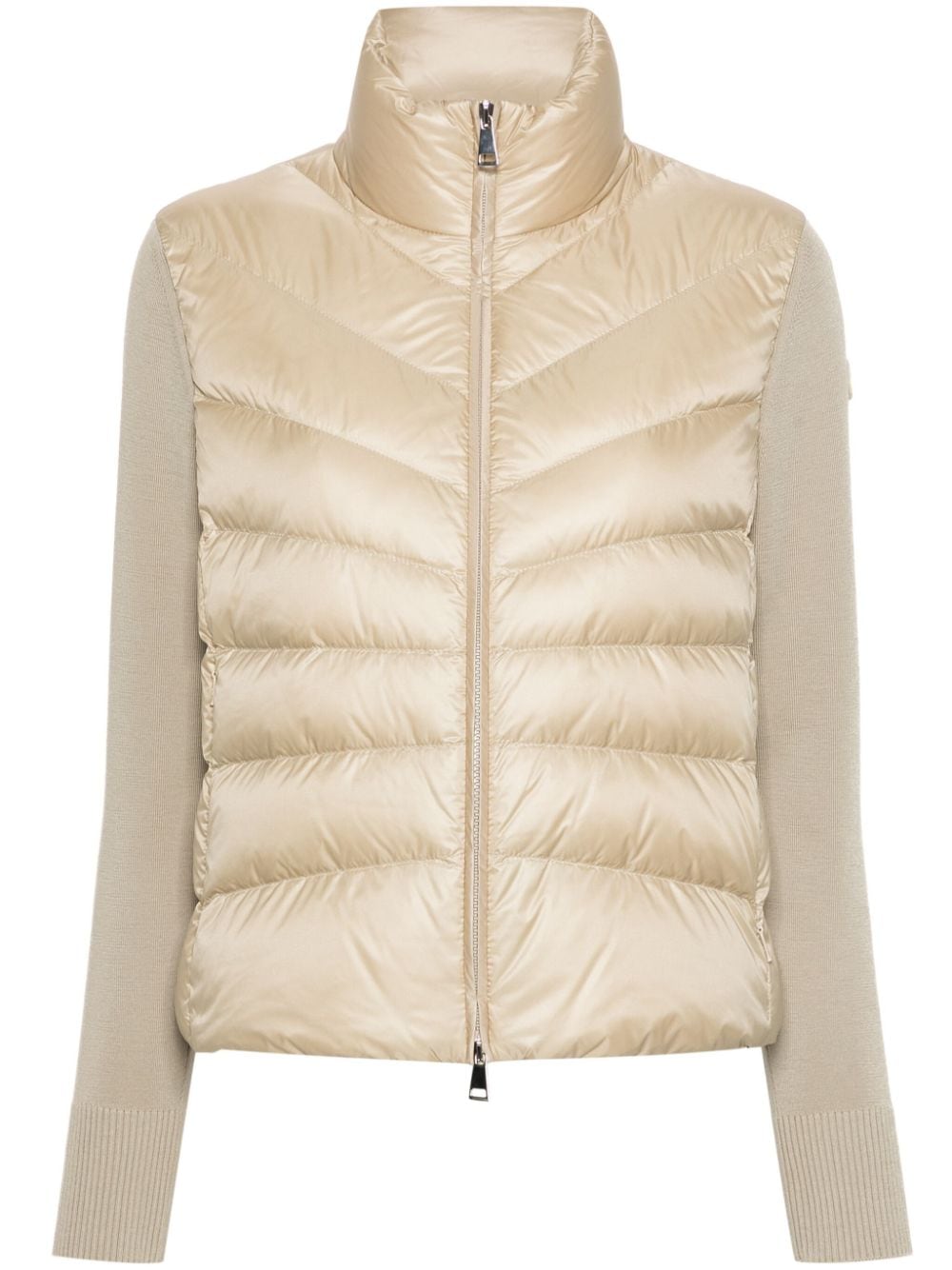 Moncler knitted-sleeve puffer jacket