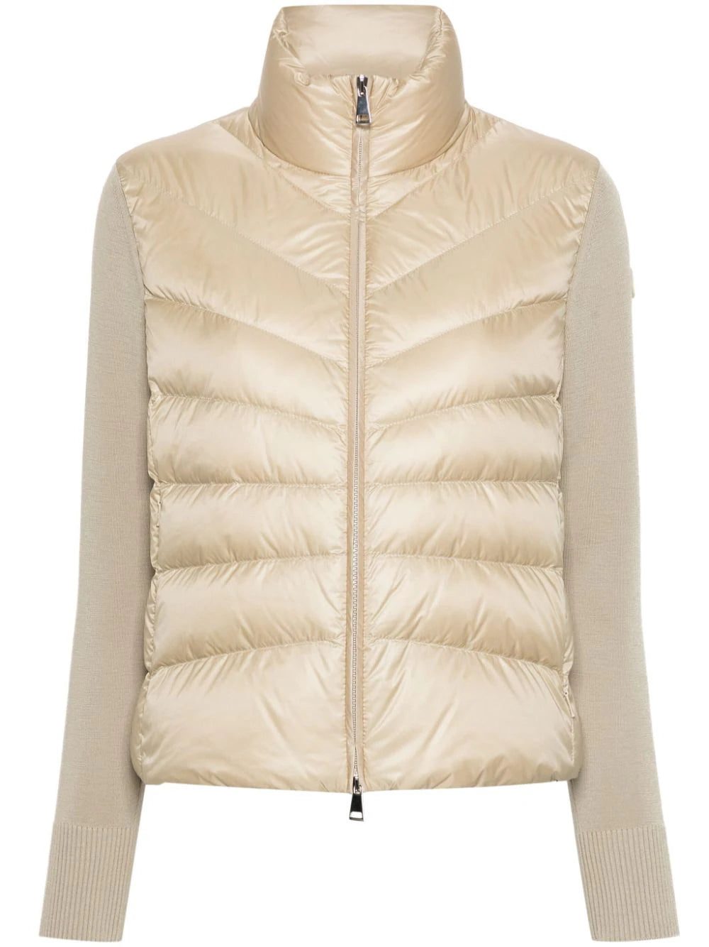 Moncler knitted-sleeve puffer jacket