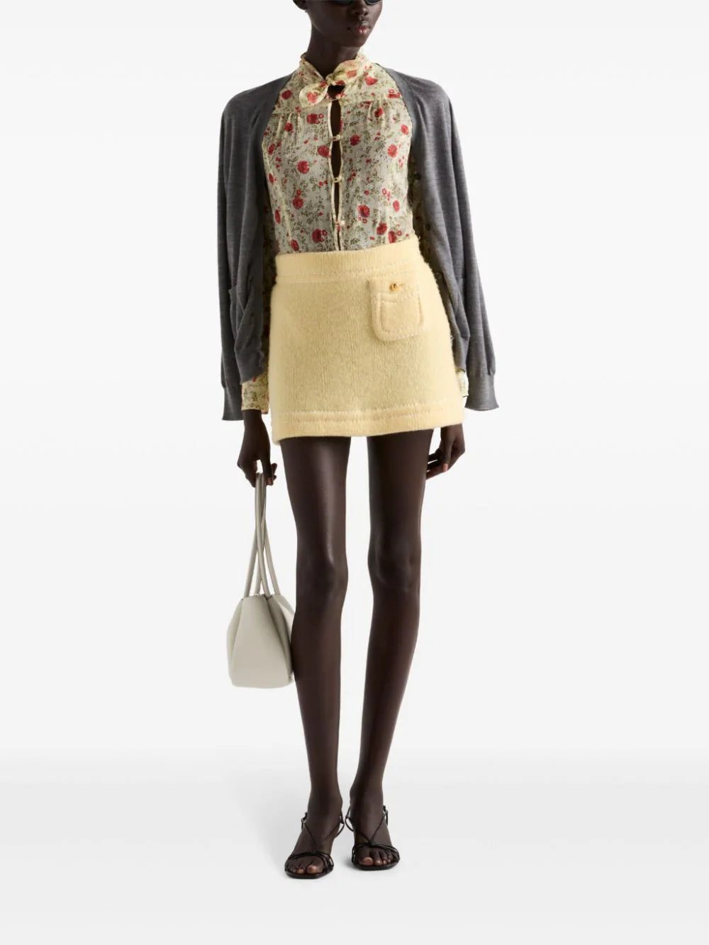 Prada triangle-logo cashmere miniskirt - Image 2