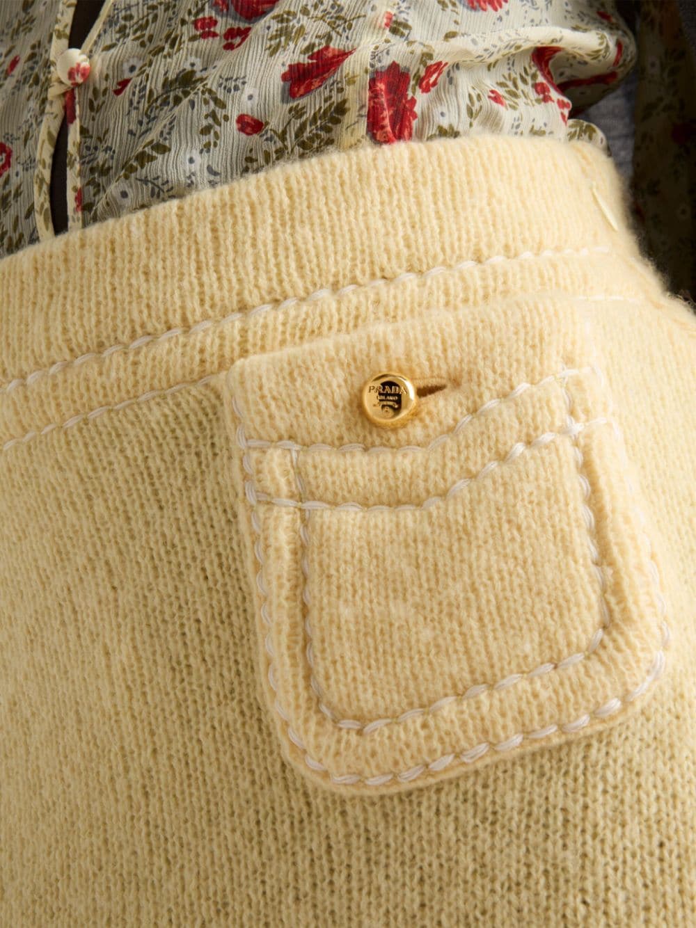 Prada triangle-logo cashmere miniskirt - Image 4