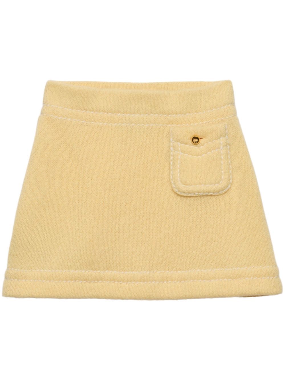 Prada triangle-logo cashmere miniskirt