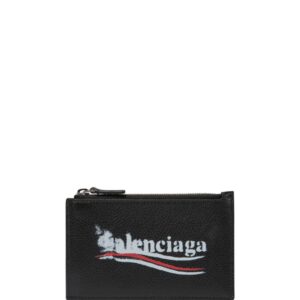 Balenciaga logo-print leather wallet