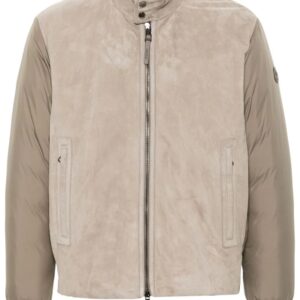 Moncler Lountere suede-panel puffer jacket