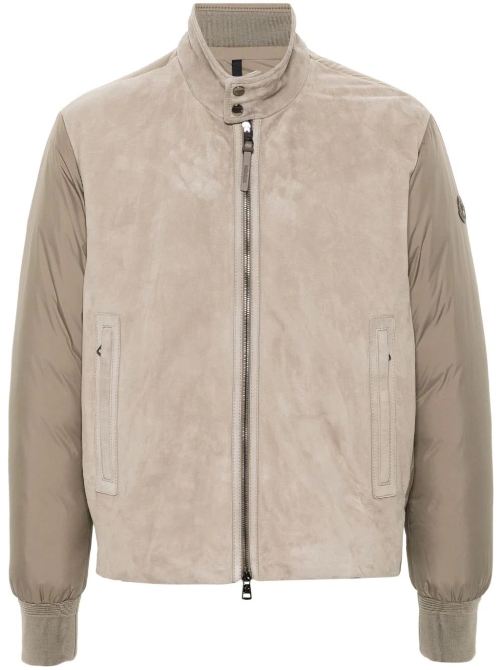 Moncler Lountere suede-panel puffer jacket