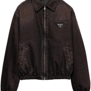 Prada  padded denim bomber jacket