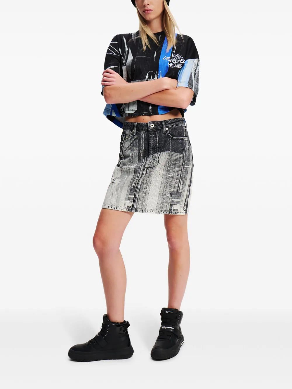 Karl Lagerfeld Jeans Tokyo-print mini skirt - Image 3
