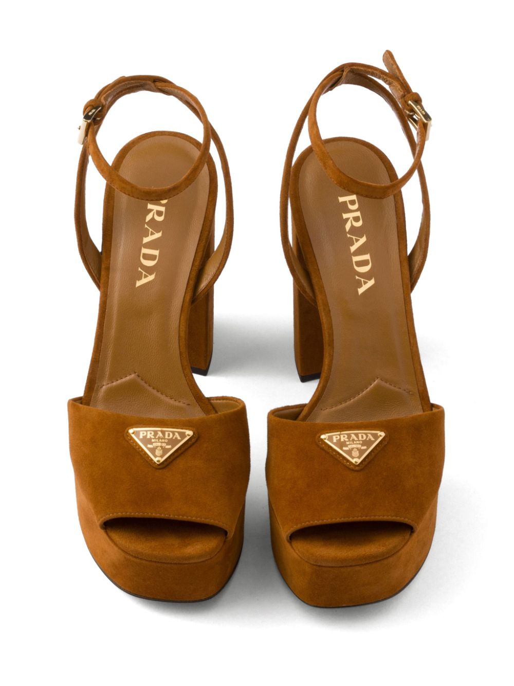 Prada 115mm suede platform sandals - Image 4