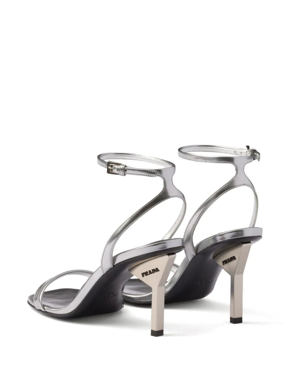 Prada 85mm metallic-leather sandals - Image 3