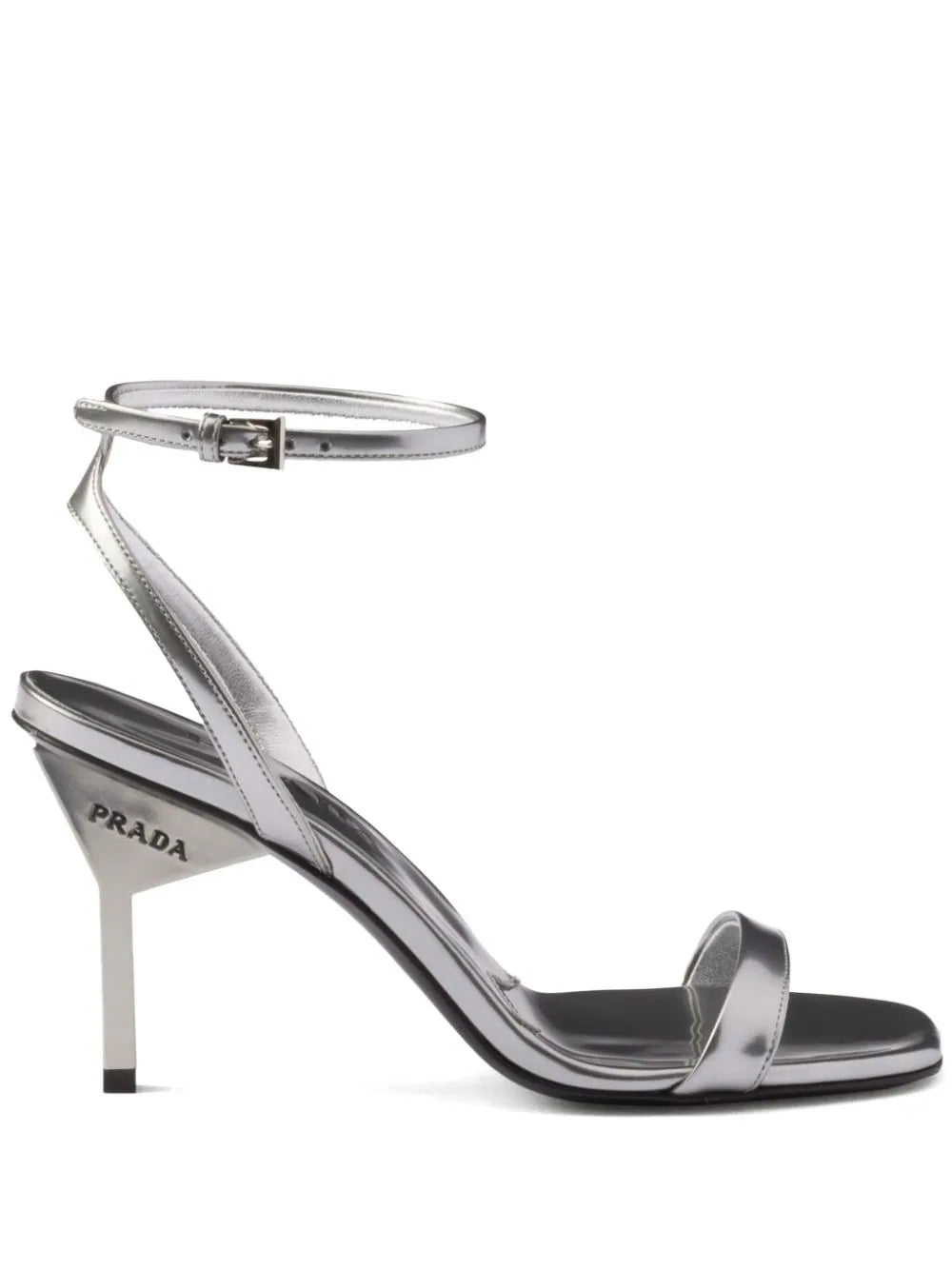 Prada 85mm metallic-leather sandals