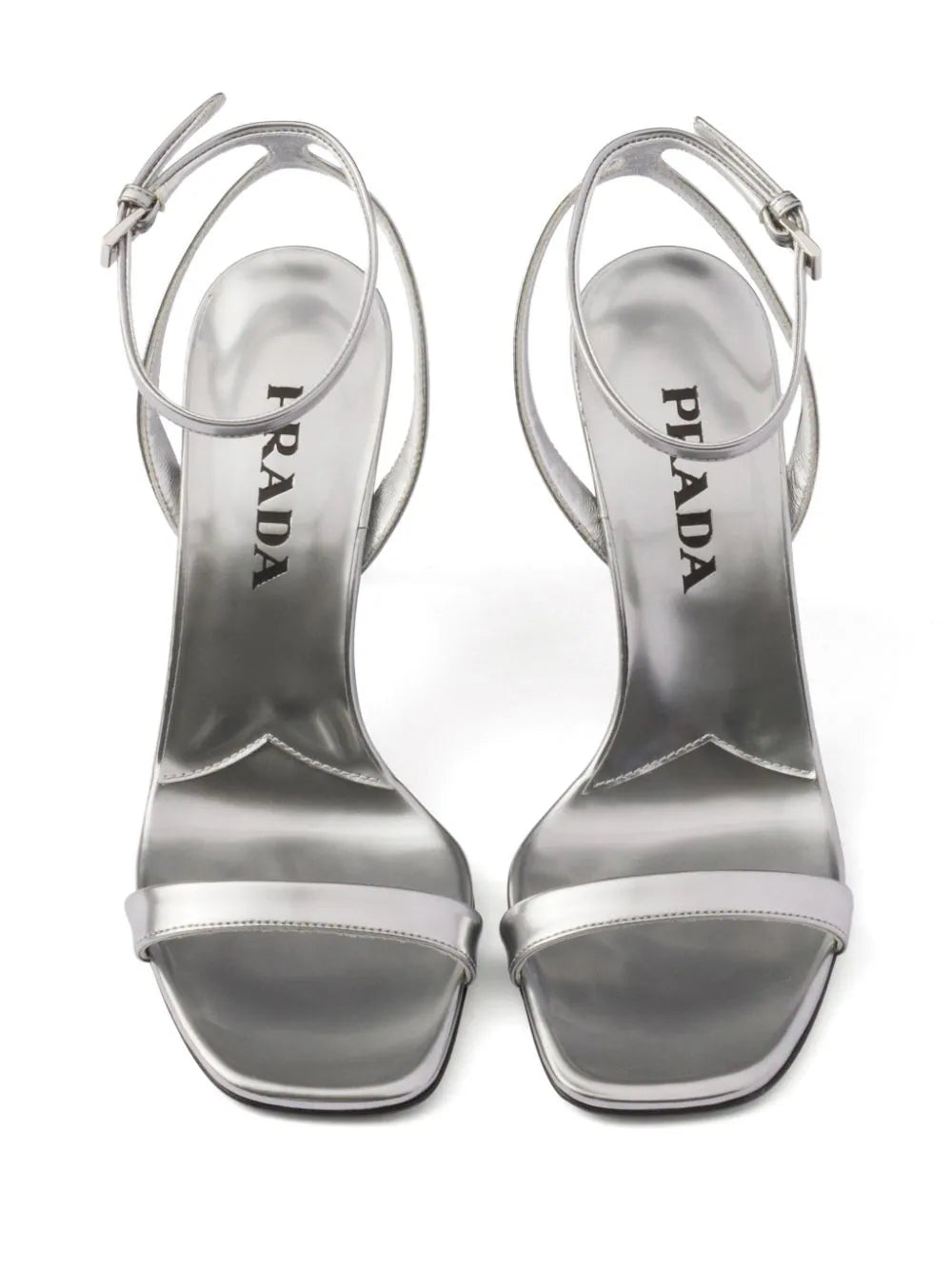 Prada 85mm metallic-leather sandals - Image 4