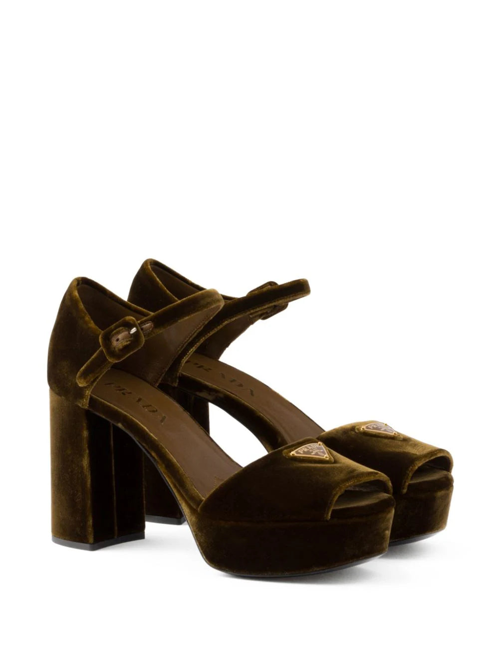 Prada 95mm velvet platform sandals - Image 2
