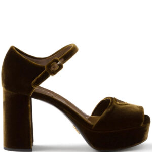 Prada  95mm velvet platform sandals