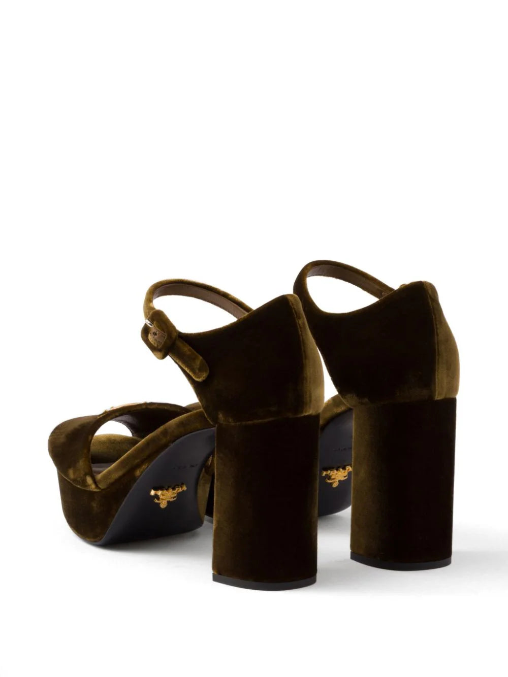 Prada 95mm velvet platform sandals - Image 3