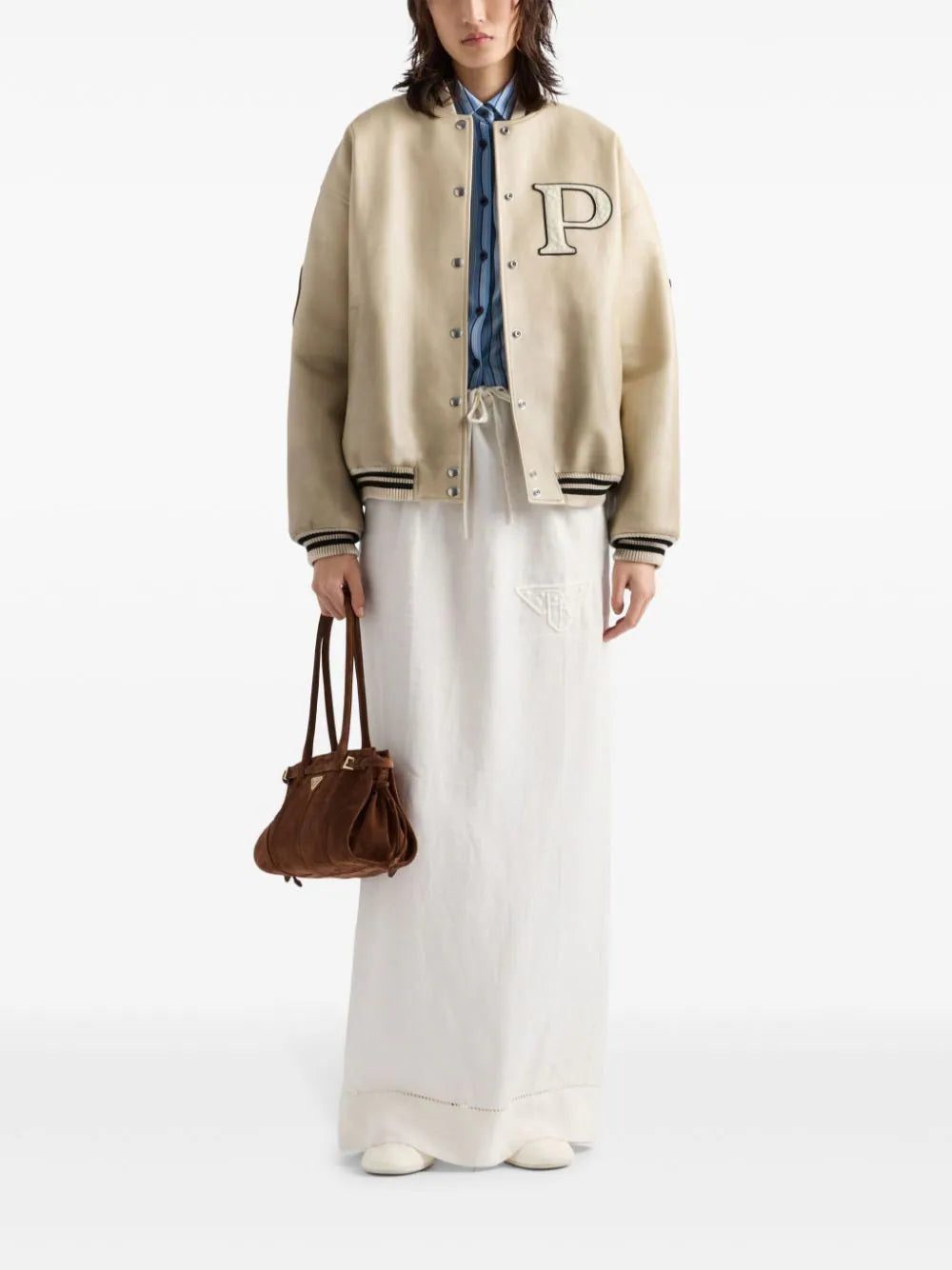 Prada embroidered linen skirt - Image 2