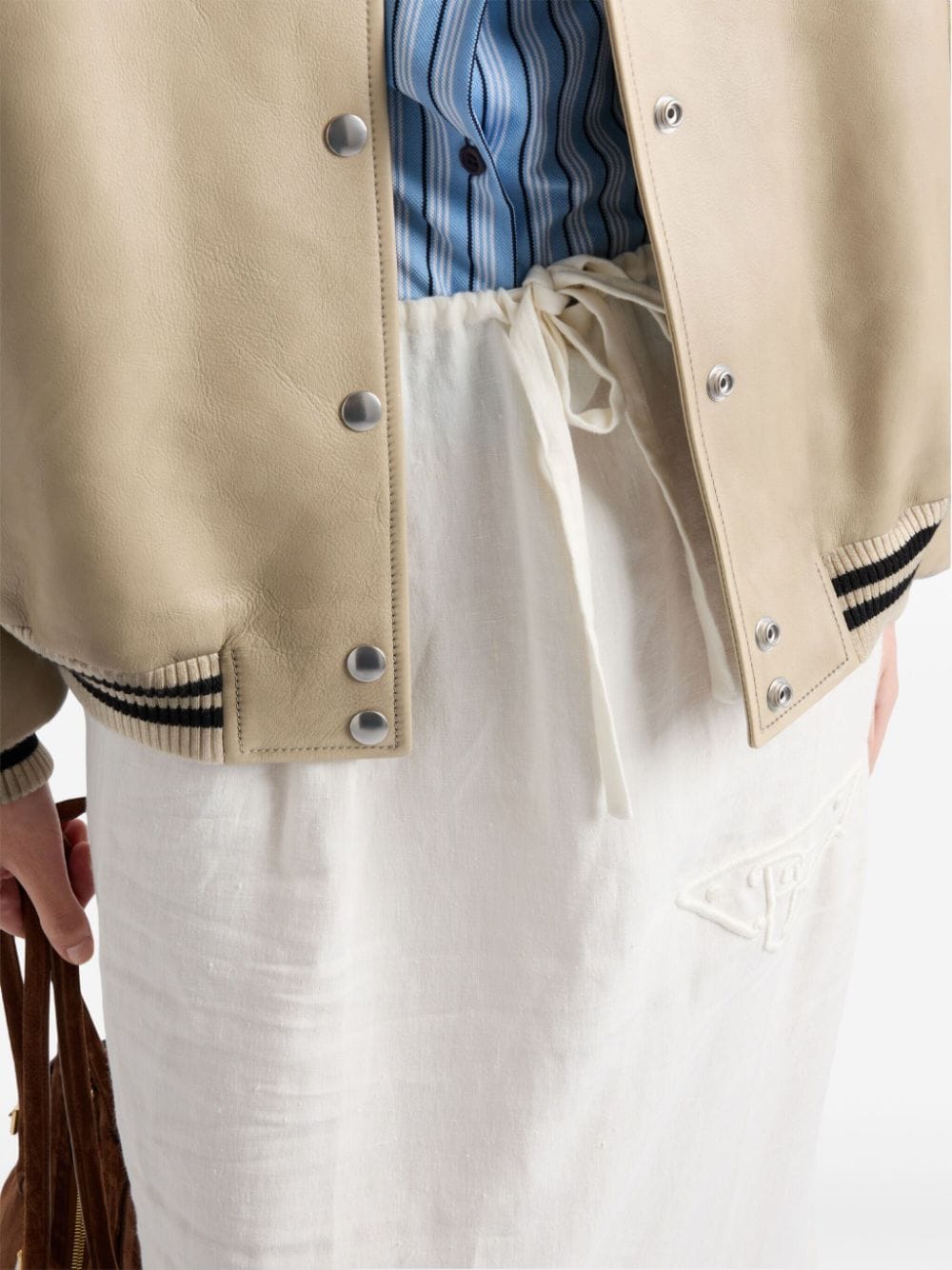 Prada embroidered linen skirt - Image 4