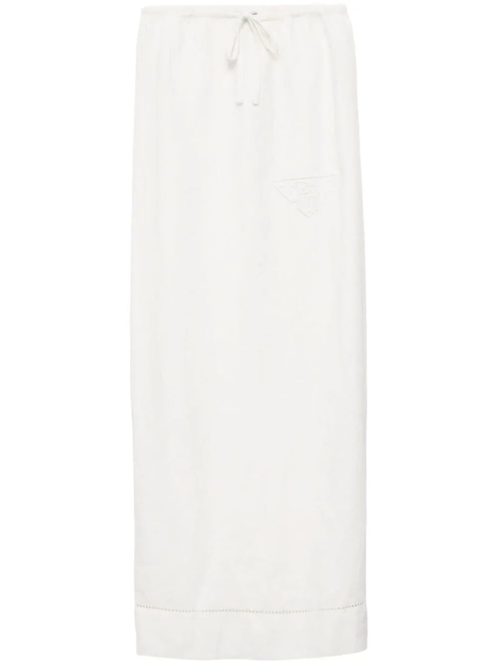 Prada embroidered linen skirt