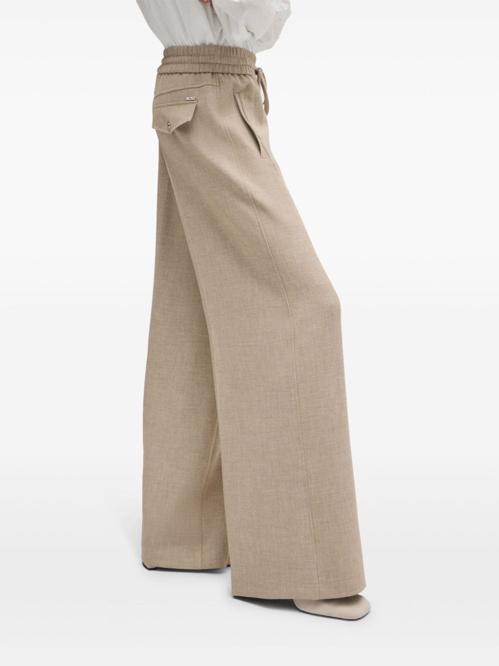 BOSS pressed-crease palazzo trousers - Image 4