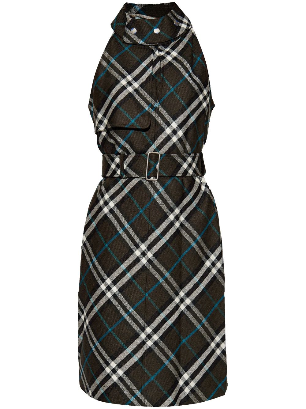 Burberry check pattern halterneck dress