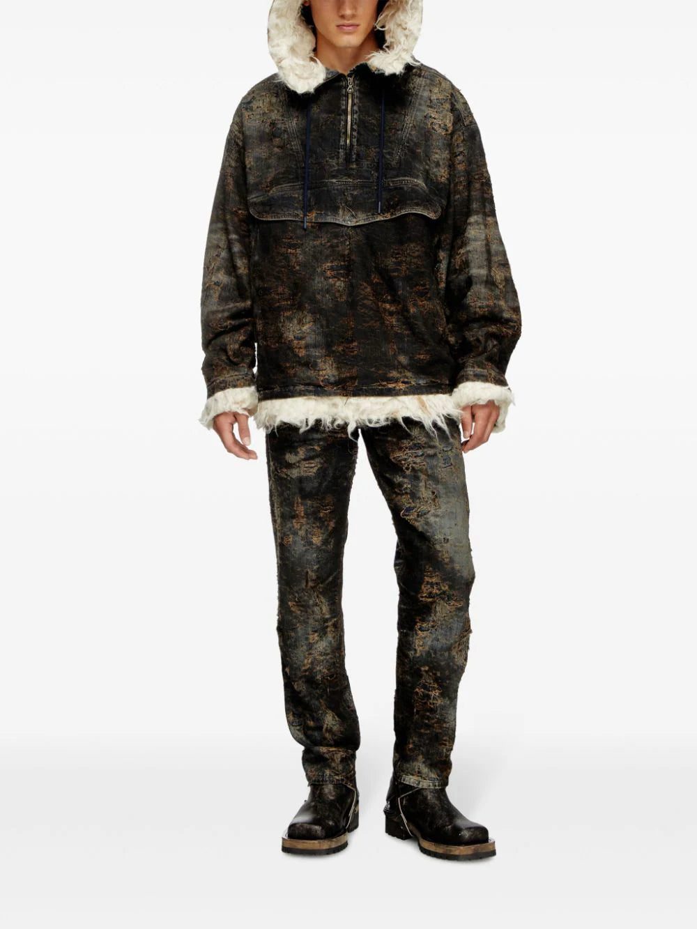 Diesel D-ARAK-FSF coated jacquard denim jacket - Image 3