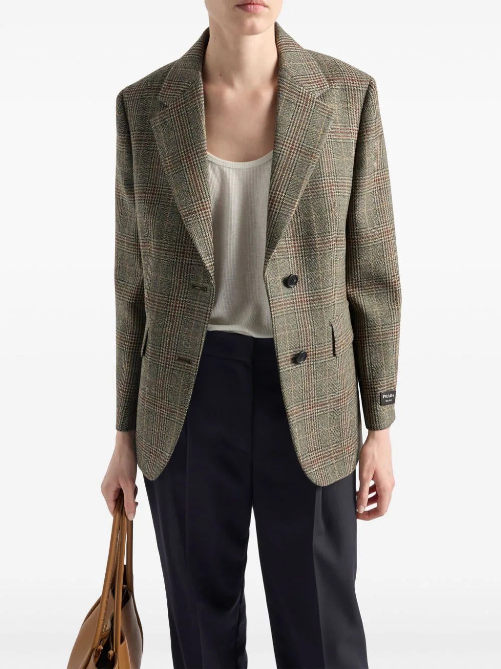 Prada Prince of Wales checked wool blazer - Image 3