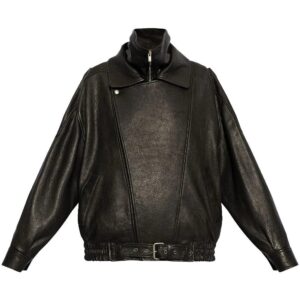 Saint Laurent  belted leather jacket