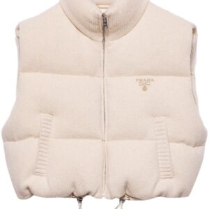 Prada  logo-embroidered down vest