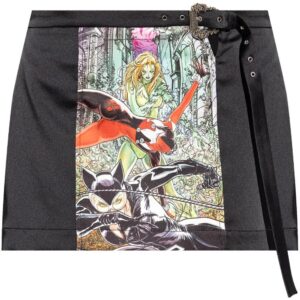 Versace Jeans Couture graphic-print belted mini skirt