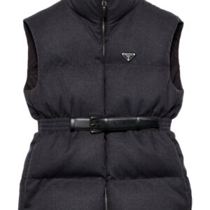 Prada belted down-padded gilet
