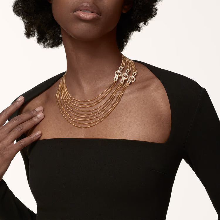 Cartier Agrafe necklace, medium model, half-paved - Image 2
