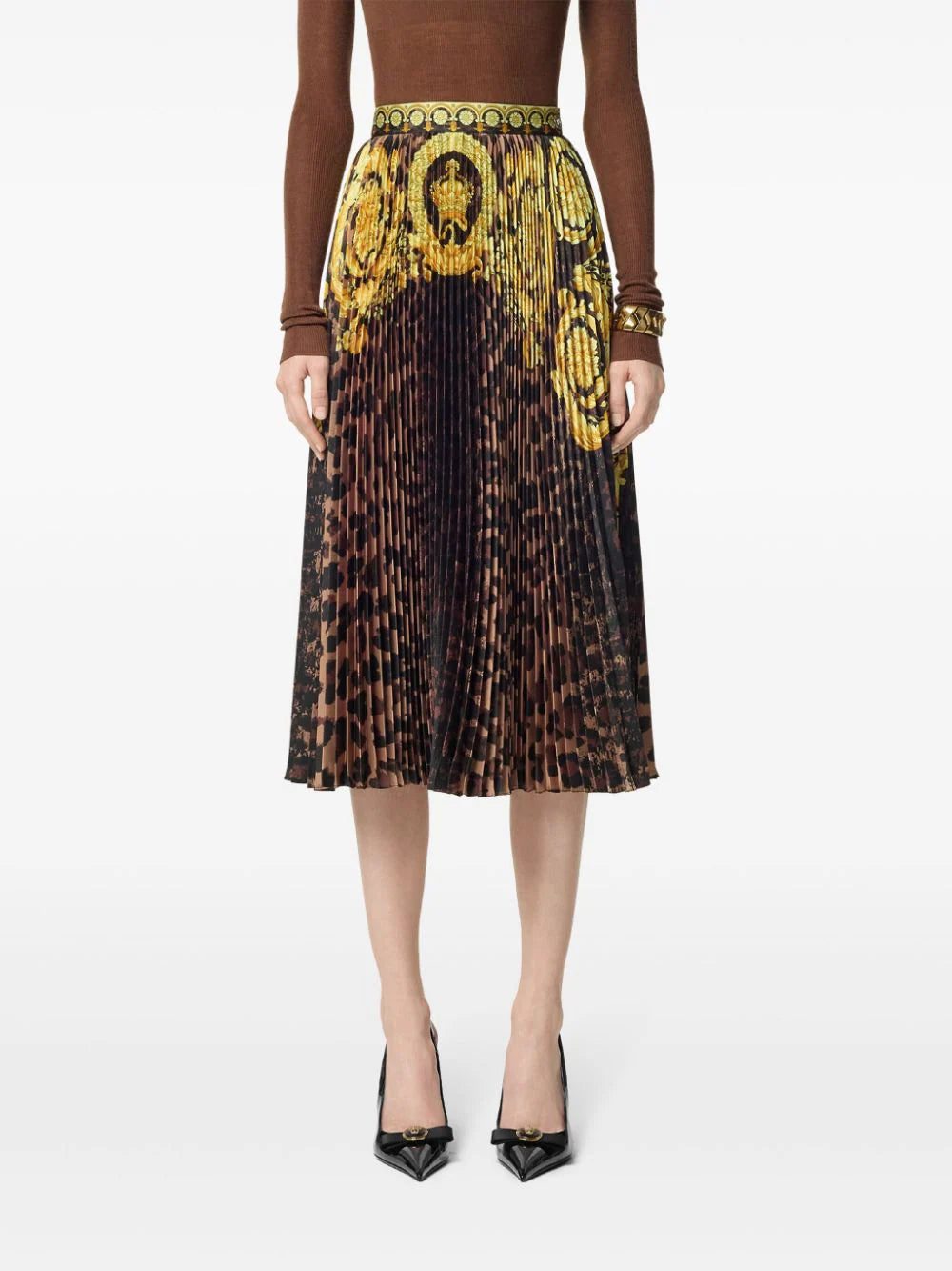 Versace Wild Barocco pleated mini skirt - Image 3