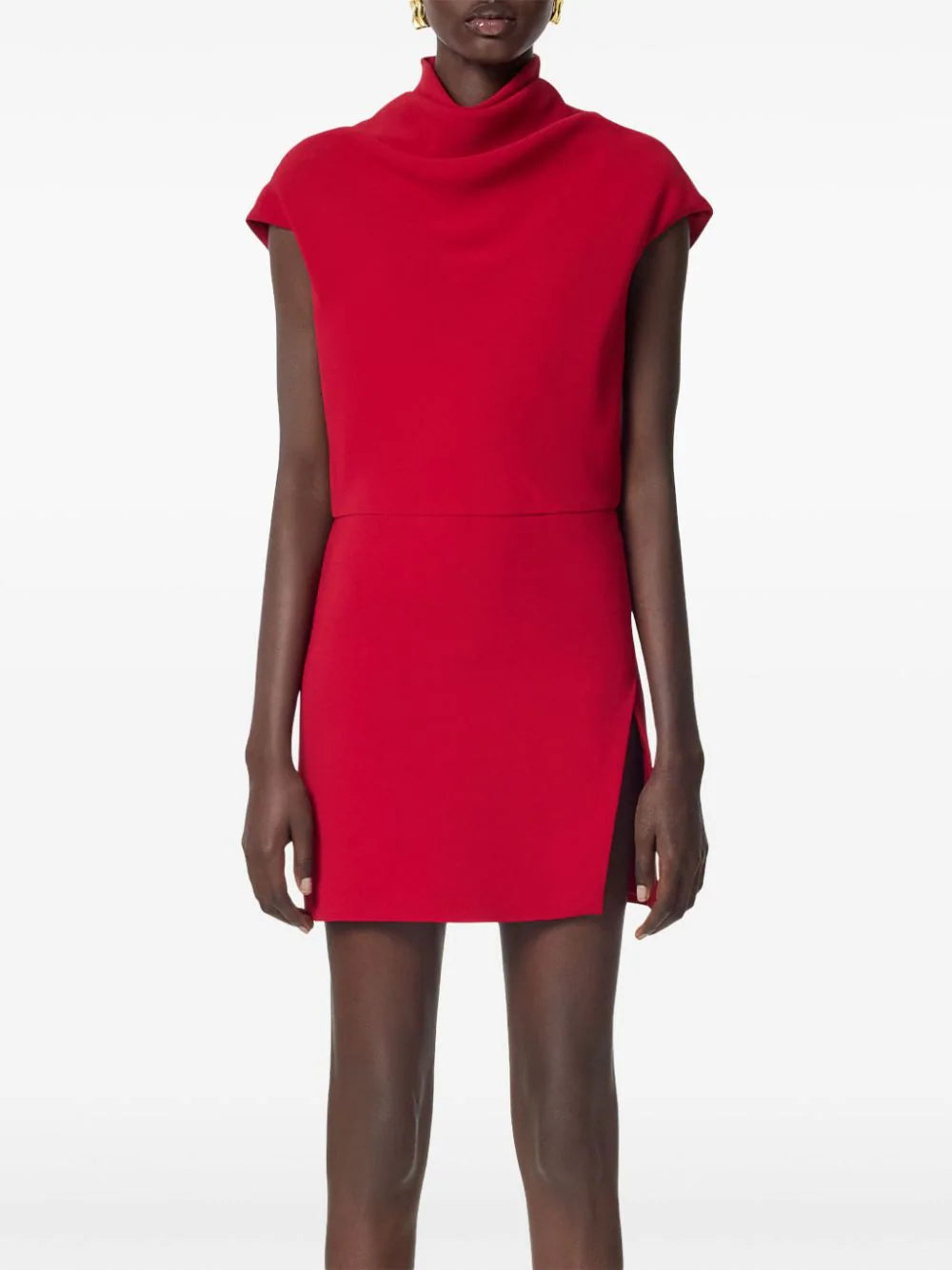 Versace draped front-slit mini dress - Image 3