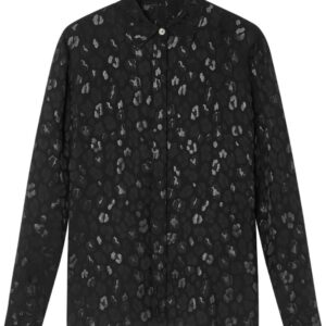 Versace  leopard-jacquard satin shirt