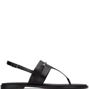 Calvin Klein  logo-plaque leather thong sandals